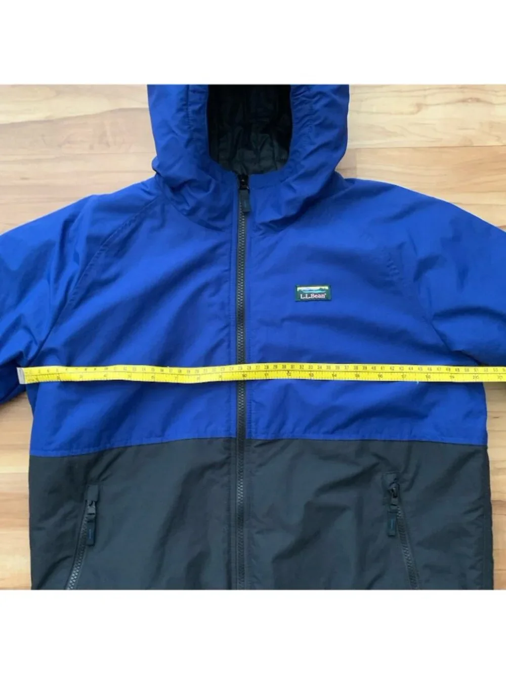 LL Bean Kids XL 18 Blue Black Insulated Jacket Bomber Preppy Outdoor 513221